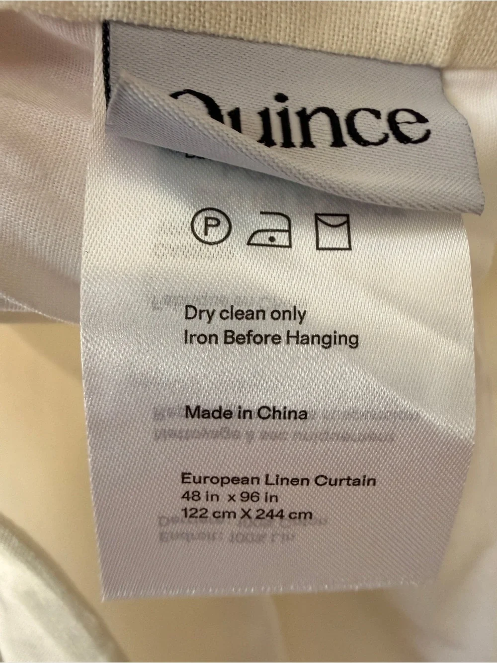 Quince Ivory European Linen Curtain Panels (Set of 2)
